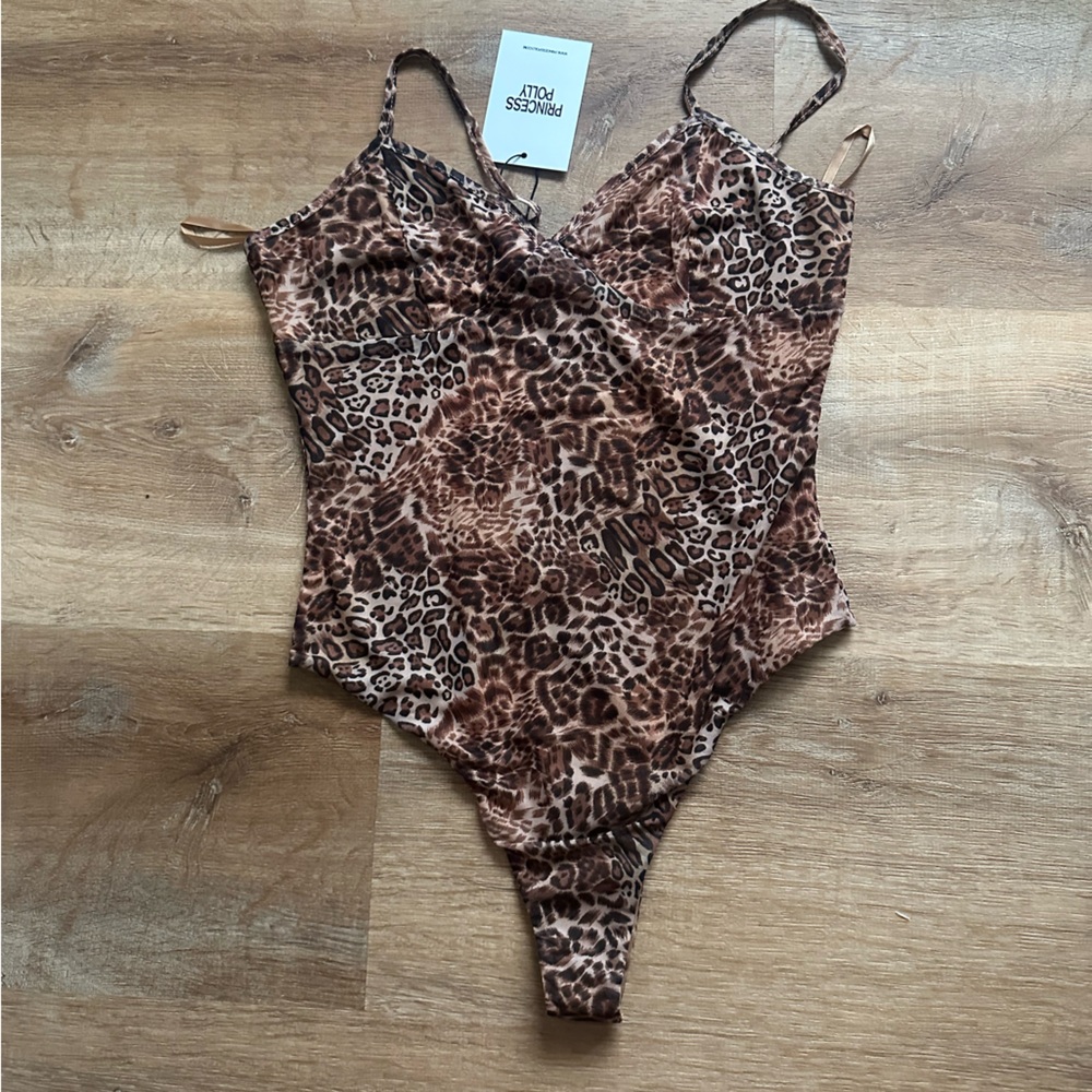 NWT Princess Polly Brown Leopard Print Bodysuit
